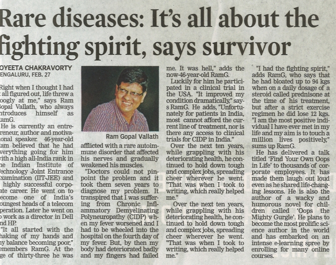 Rare diseases Its all about the fighting sprint, says survivor